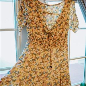 Free people - Yellow floral forget me not - plunge dress